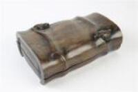 Blackwood Bamboo Shaped Covered Box Inset with Inkstone