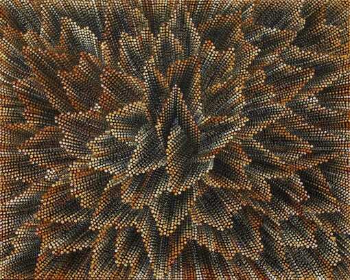 LELITA MORTON NAPANANGKA "Sandhills" Acrylic on linen. Painted in 2021. 80cm x 100cm