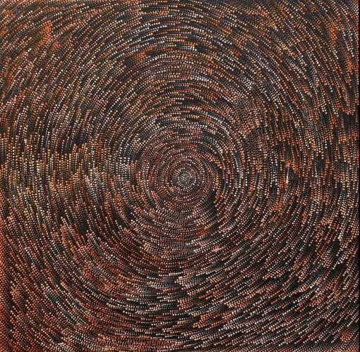 LELITA MORTON NAPANANGKA "Milky Way" Acrylic on linen. Painted in 2021. Comes with Certificate of Authenticity. Artwork is stretched and ready to hang. 118cm x 120cm