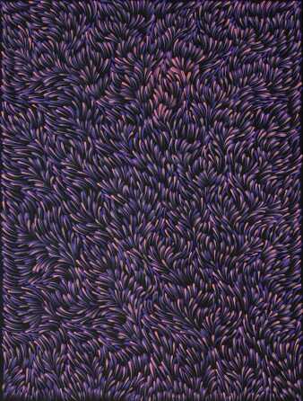 GLORIA PETYARRE (c1942 - 2021) "Bush Medicine Leaves" Acrylic on canvas. Painted in 2005. Comes with Certificate of Authenticity. Artwork is signed, stretched and ready to hang. 92cm x 122cm