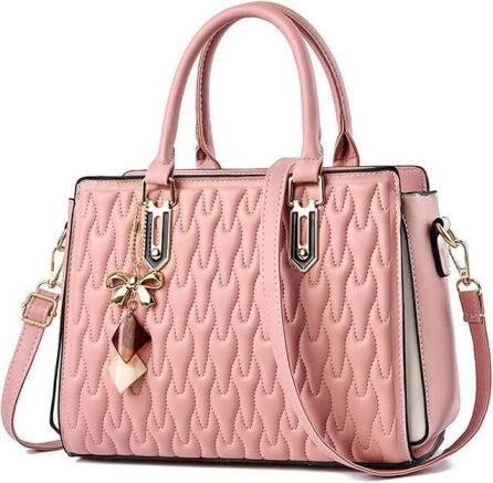 NICOLE & DORIS Women Designer Crossbody Bag with Pendant - Pink