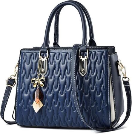 NICOLE & DORIS Women Designer Crossbody Bag with Pendant - Blue