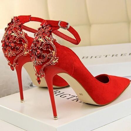 Red Women Elegant Banquet Stiletto Heels Pumps