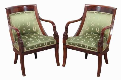 PAIR OF MAHOGANY ARMCHAIRS