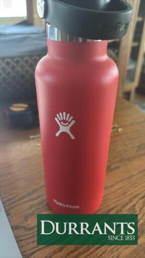 Hydro Flask 18 oz Red Insulated Water Bottle, TempShield, Flex Cap