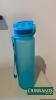 Blue Plastic Water Bottle, 32 oz Capacity, Flip-Top Lid with Strap - 2
