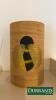 Natural Wooden Lampshade, Abstract Black & Yellow Pattern, Cylindrical Design
