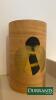 Natural Wooden Lampshade, Abstract Black & Yellow Pattern, Cylindrical Design - 2