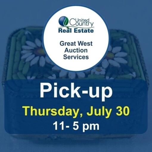 Pickup is Thursday, July 30, 2026, at 11 &ndash; 5 pm