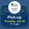 Pickup is Thursday, July 30, 2026, at 11 &ndash; 5 pm