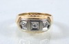14Kt Gold Triple Diamond Ring - Sz 11