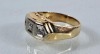 14Kt Gold Triple Diamond Ring - Sz 11 - 2