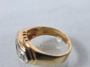 14Kt Gold Triple Diamond Ring - Sz 11 - 3