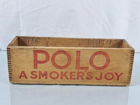 Vintage Wood POLO Tobacco Box - Graphics on Both