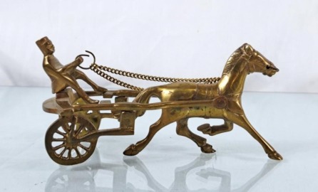Vintage Solid Brass Horse Jockey