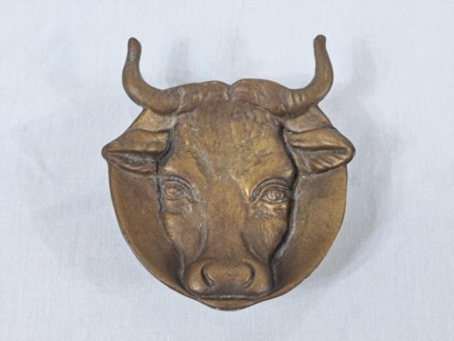 Solid Brass Bull Head Trinket Dish/Ashtray - Made