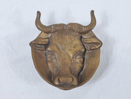 Solid Brass Bull Head Trinket Dish/Ashtray - Made