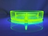 Stunning Vaseline Glass Divided Dish - 5