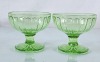 Pretty Uranium Green Glass Dessert Cups