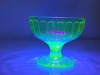 Pretty Uranium Green Glass Dessert Cups - 3