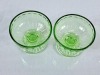 Pretty Uranium Green Glass Dessert Cups - 4