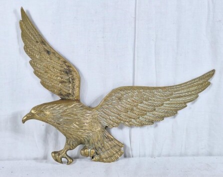 Vintage Brass Eagle Wall Sculpture