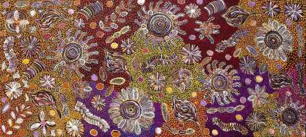 BELINDA GOLDER KNGWARREYE"Bush Yam"Acrylic on canvas.Painted in 2021.Comes with Certificate of Authenticity.Artwork is not stretched.89cm x 197cm