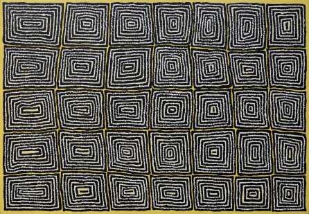 THOMAS TJAPALTJARRI"Tingari"Acrylic on canvas.Painted in 2021.Comes with Certificate of Authenticity.Artwork is stretched and ready to hang.101cm x 145cm