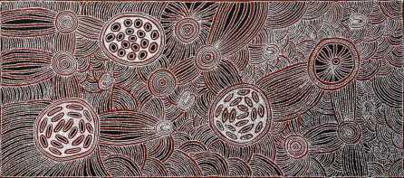 ROSEMARY PORTER NAMPITJINPA "Minma Tjukurrpa"Acrylic on canvas.Painted in 2021.Comes with Certificate of Authenticity.Artwork is stretched and ready to hang.89cm x 200cm