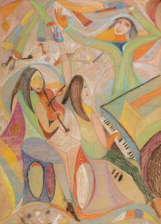 GABRIELLA POLONY MOUNTAIN (1918-2020) MIXED MEDIA