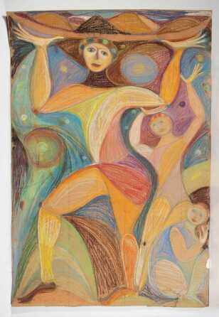 GABRIELLA POLONY MOUNTAIN (1918-2020) MIXED MEDIA