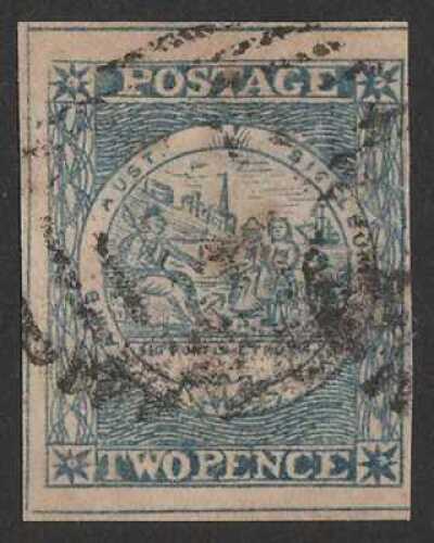 1850 Sydney View 2d grey-blue Plate II, early impression