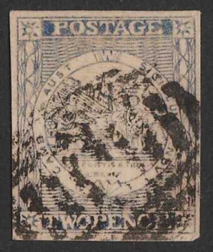 1851 Sydney View 2d dull ultramarine, Plate V