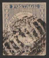 1851 Sydney View 2d dull ultramarine, Plate V