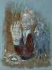 KARL PRIEBE (1914-1976) MAGIC REALIST GOUACHE ON PAPER