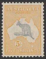 5/- Grey & yellow-orange. W/C, VF fresh MLH. SG 135 &pound;180. ACSC 46B cat $375. (P)