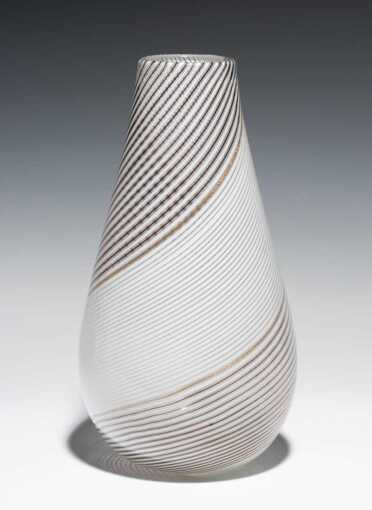 A DINO MARTENS MURANO 11.5 INCH FILIGRANA VASE FOR TOSO