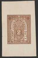 1884 Crown Stamp Duty 2/- brown, imperf PROOF