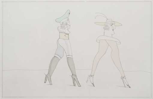 SAUL STEINBERG (1914-1999) PENCIL SIGNED ETCHING