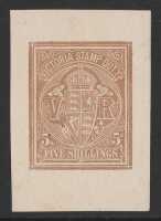 1884-96 VR Stamp Duty 5/- brown, imperf PROOF