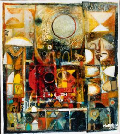 WOSENE WORKE KOSROF (ETHIOPIAN B. 1950) ACRYLIC/CANVAS