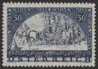 1933 WIPA Exhib 50+50g ultramarine, granite paper, perf 12 from M/Sheet