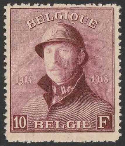 1919-20 King 'Tin Hat' 10Fr claret. VF fresh MUH.