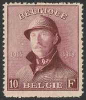 1919-20 King 'Tin Hat' 10Fr claret. VF fresh MUH.