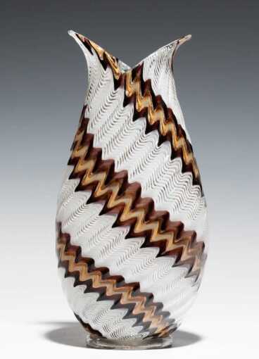 DINO MARTENS MURANO INTERNALLY DECORATED VASE FOR TOSO