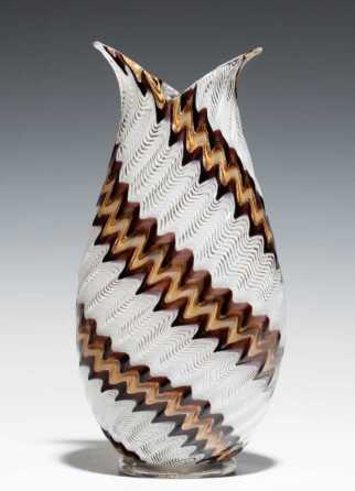 DINO MARTENS MURANO INTERNALLY DECORATED VASE FOR TOSO