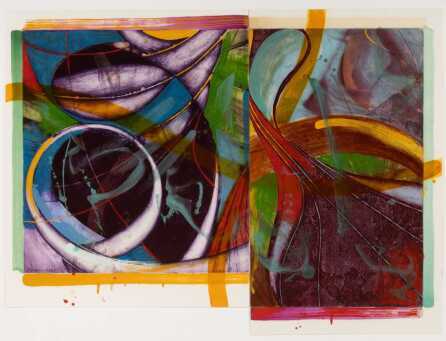 STEVEN SORMAN (B. 1948) DIPTYCH ETCHING WITH COLOR