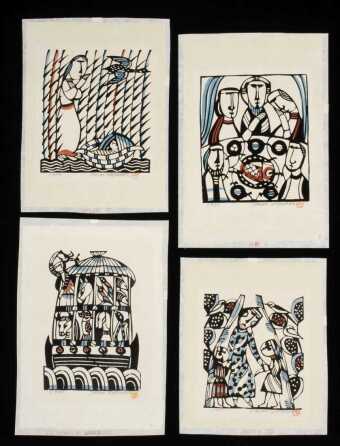 SADAO WATANABE (1913-1996) FOUR PENCIL SIGNED PRINTS