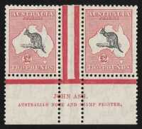 &pound;2 Black & rose, 'John Ash Australian Note & Stamp Printer'