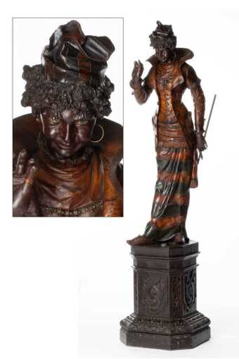 A LATE 19C CARVING OF 'MRS. DEVIL' ATTR FRANCESCO TOSO